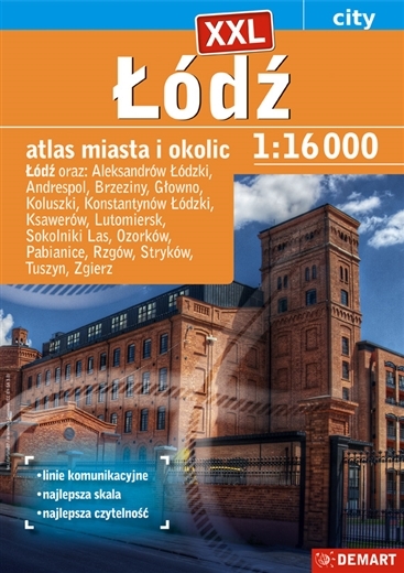 Łódź Atlas Miasta 1:16 000 + 15 Miast